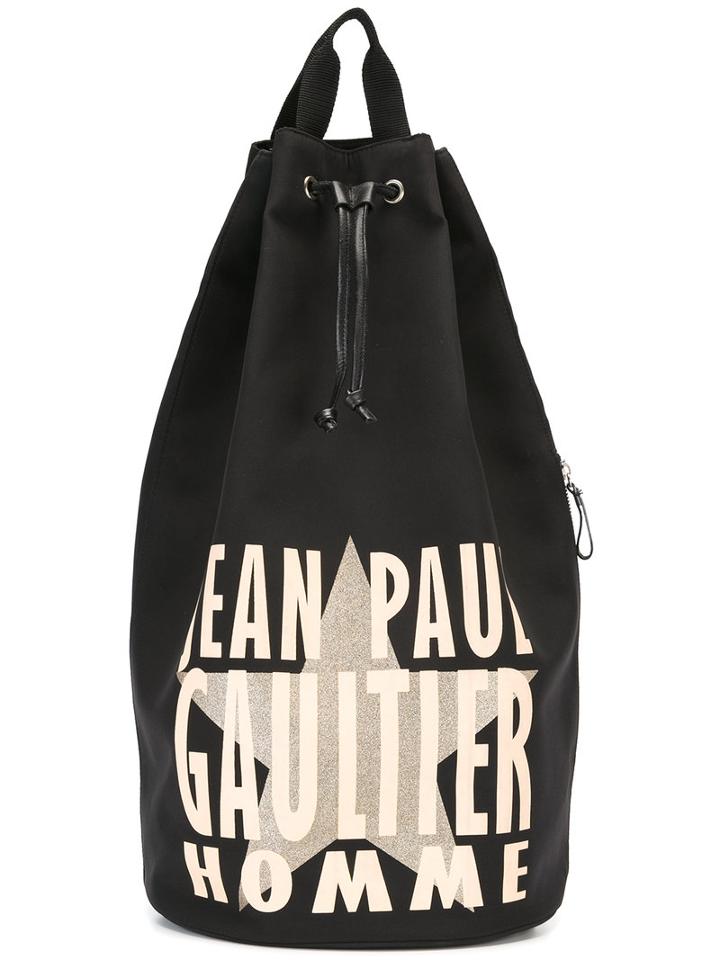 Jean Paul Gaultier Vintage Logo Bucket Neoprene Bag, Men's, Black