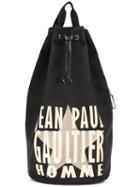 Jean Paul Gaultier Vintage Logo Bucket Neoprene Bag, Men's, Black