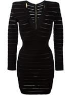 Balmain Deep V Neck Fitted Dress