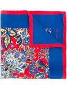 Kiton Floral Print Pocket Square, Silk