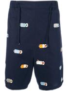 Henrik Vibskov Abstract Embroidered Pattern Shorts - Blue
