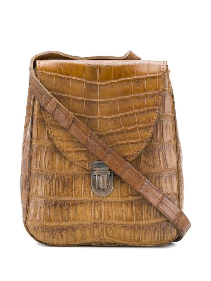 Cherevichkiotvichki Croc Effect Cross Body Bag - Brown