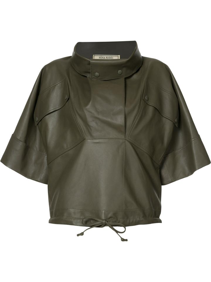 Nina Ricci Boxy High Neck Top - Green