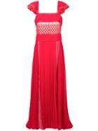 Philosophy Di Lorenzo Serafini Pleated Geometric Patterned Gown - Red