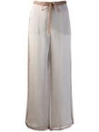 Missoni Vintage 2000's Silk Crepe Wide-legged Trousers - Grey
