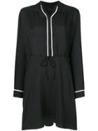 All Saints Polka Dot Print Tie Waist Dress - Black
