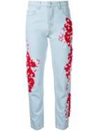 Dalood - Embroidered Straight Jeans - Women - Cotton - 38, Blue, Cotton