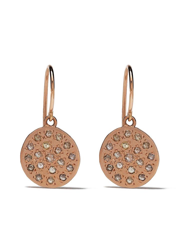 Brooke Gregson 14kt Rose Gold Mini Mars Diamond Earrings