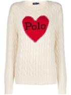 Polo Ralph Lauren Logo Heart Print Sweater - Neutrals