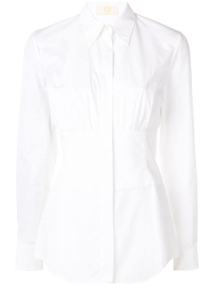 Sara Battaglia Fitted Waist Shirt - White