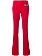 Gucci Ankle Pants With Embroidery - Red