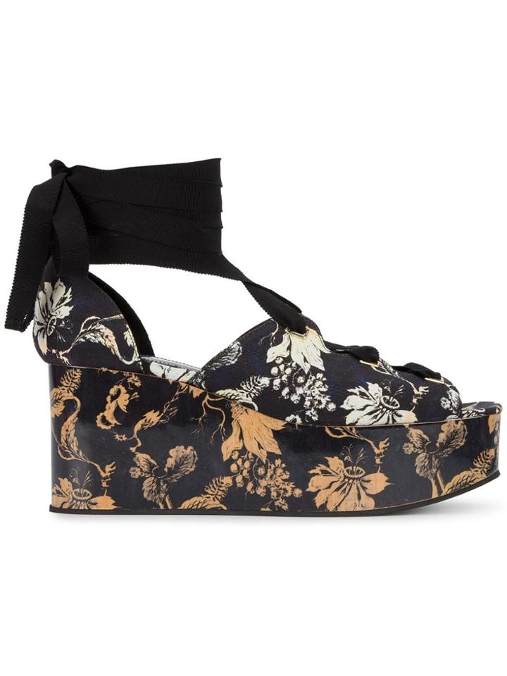 Erdem Wren Jacquard Platform Sandals - Multicolour