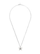 Daou 18kt White Gold Star Black Diamond Pendant - Silver