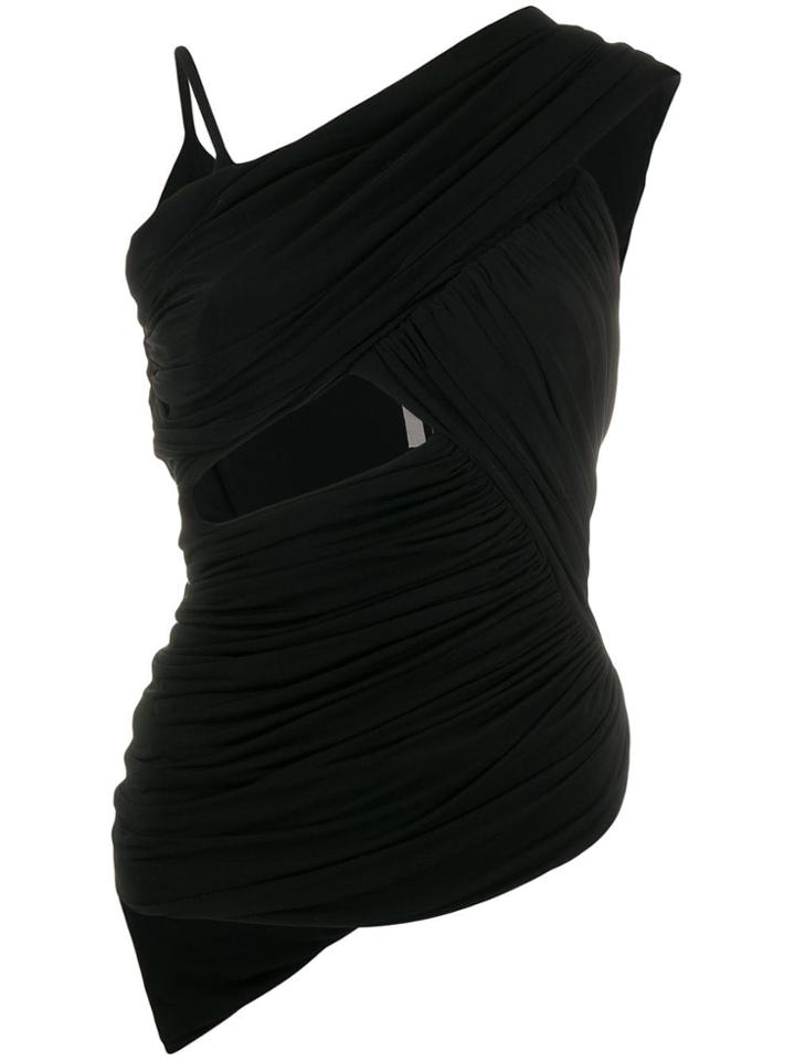 Rick Owens Asymmetric Wrap Top - Black