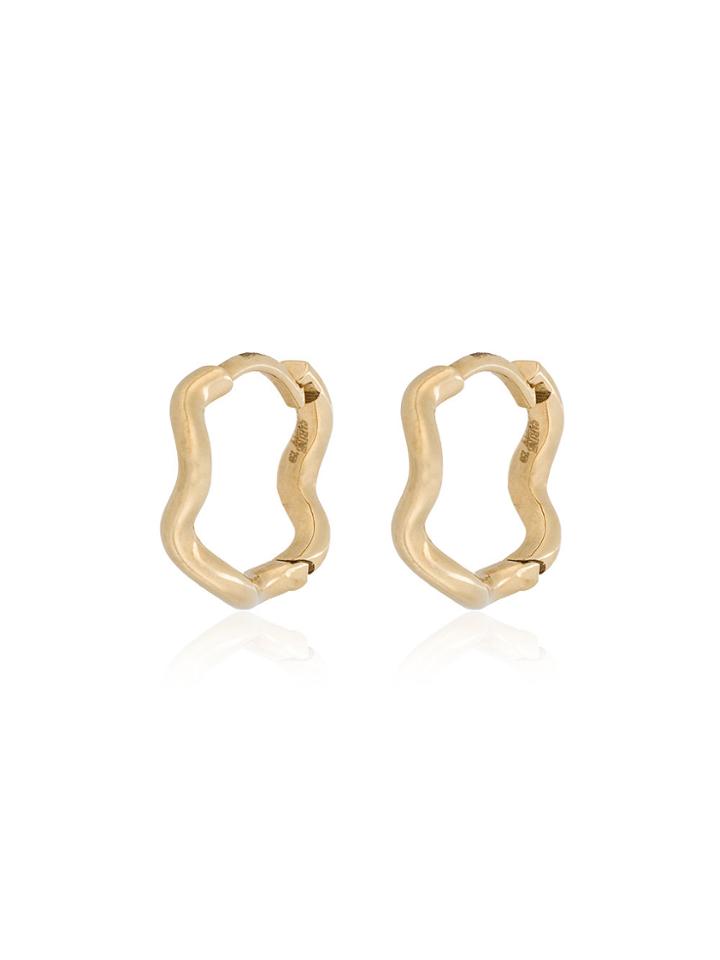 Sabine Getty 18k Yellow Gold Wave Huggie Hoops - Metallic