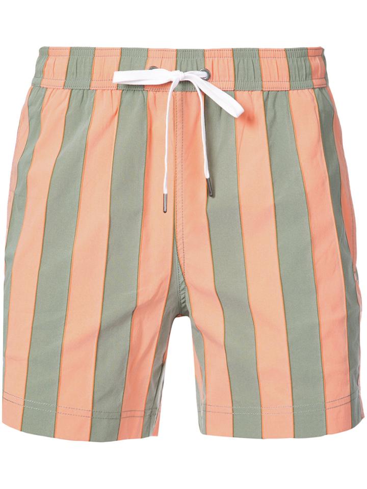 Onia Charles 5 Striped Swim Trunks - Yellow & Orange