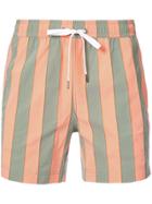 Onia Charles 5 Striped Swim Trunks - Yellow & Orange