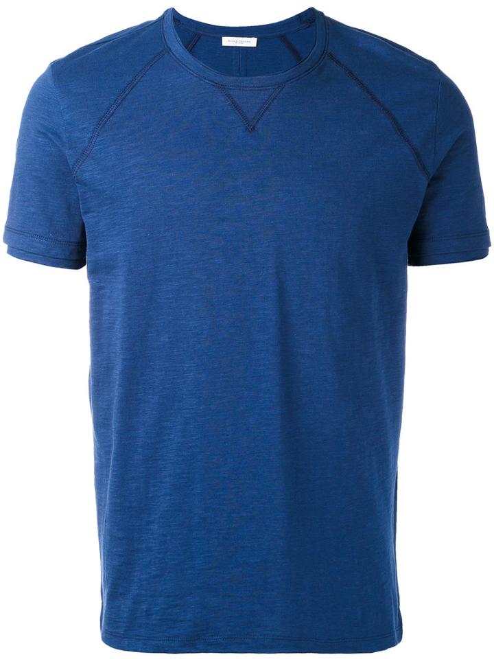 Paolo Pecora - Crew Neck T-shirt - Men - Cotton - L, Blue, Cotton