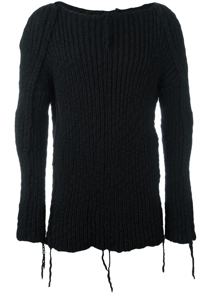 Cedric Jacquemyn Hand-knitted Jumper, Men's, Size: 50, Black, Virgin Wool