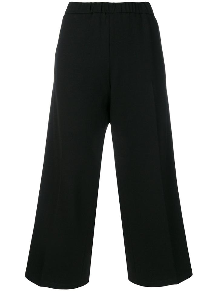 Twin-set Side Stripe Cropped Trousers - Black