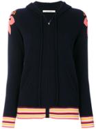 Chinti & Parker Hibiscus Intarsia Hooded Cardigan - Blue