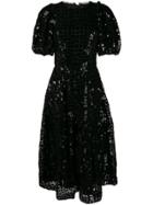Simone Rocha Puff-sleeve Sequinned Dress - Black