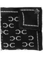 Dolce & Gabbana Horseshoe Print Pocket Square, Men's, Black, Silk