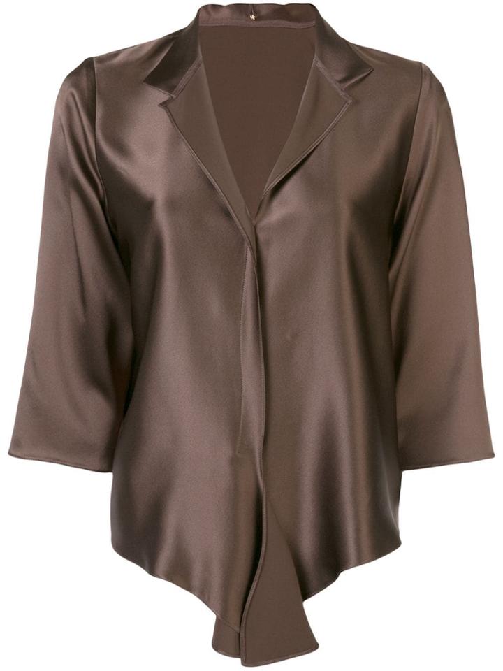 Peter Cohen Spread Collar Blouse - Brown