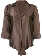 Peter Cohen Spread Collar Blouse - Brown