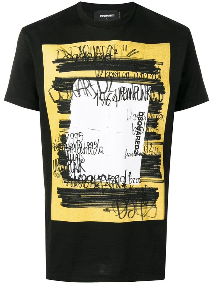 Dsquared2 Scribble Print T-shirt - Black