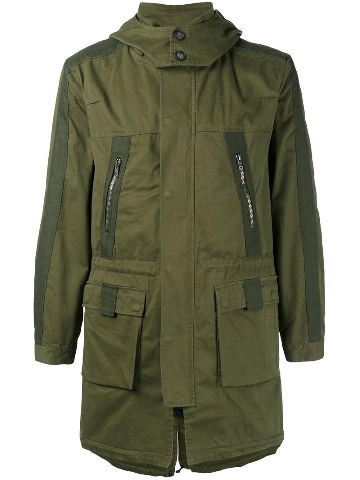 Lot78 Hooded Parka, Men's, Size: 52, Green, Cotton/spandex/elastane