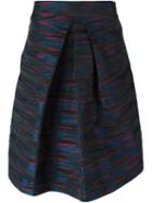 Jil Sander Navy Jacquard Pleat Detail Skirt