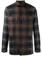 Helmut Lang Plaid Cotton Shirt, Men's, Size: Medium, Brown, Cotton