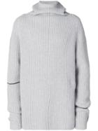 Lost & Found Rooms Ribbed Roll Neck Sweater - Grey