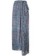 Christian Wijnants Checkered Draped Skirt - Blue