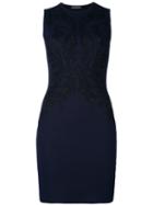 Alexander Mcqueen - Jacquard Mini Dress - Women - Silk/viscose - Xs, Blue, Silk/viscose