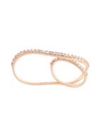 Anapsara Eclipse Diamond Double Finger Ring - Metallic