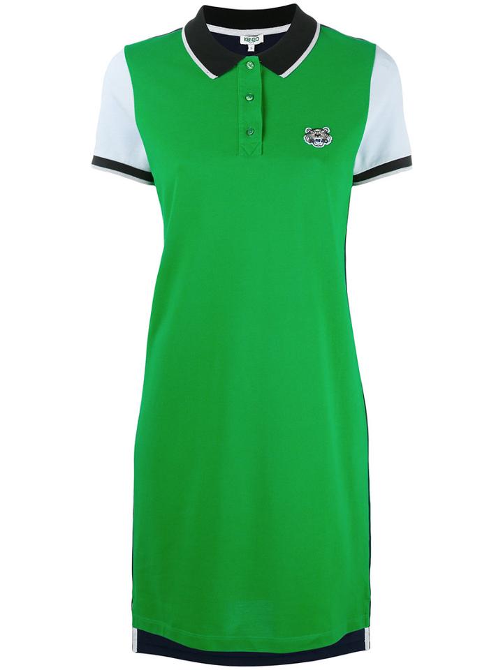 Kenzo - Polo Neck Dress - Women - Cotton - Xs, Green, Cotton