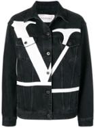 Valentino Deconstructed Vlogo Denim Jacket - Black