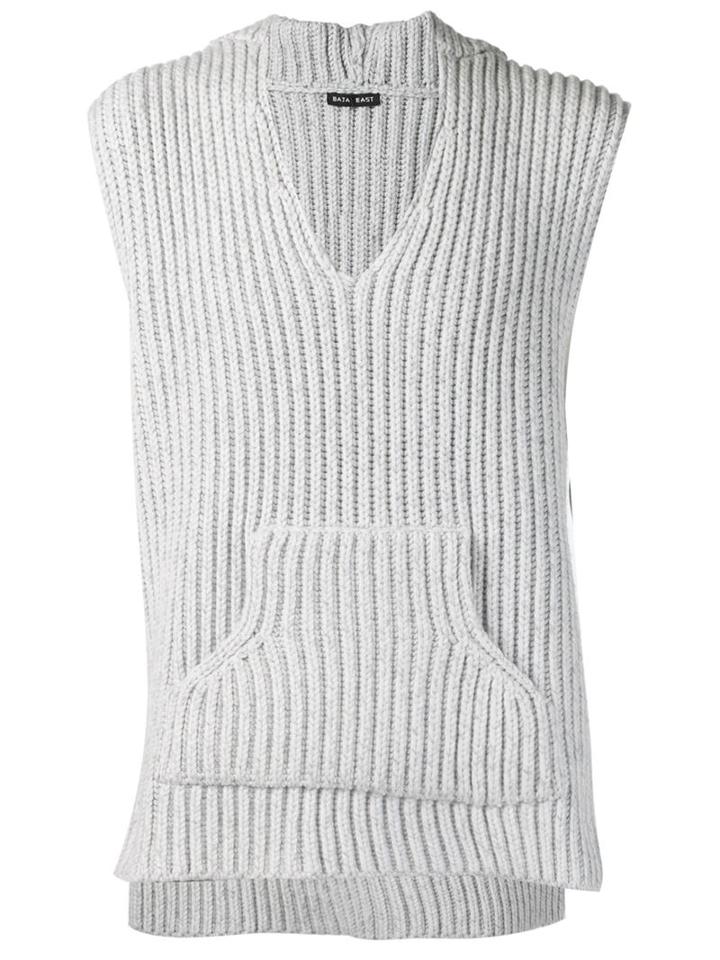 Baja East Ribbed Sleeveless Hoodie