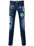 Dsquared2 - Slim Distressed Patch Jeans - Men - Cotton/spandex/elastane - 48, Blue, Cotton/spandex/elastane
