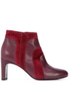Alberto Fermani Side Zipped Ankle Boots - Red