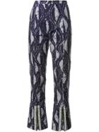 Maki Oh 'inner Eyes' Adire Trousers, Women's, Size: Medium, Blue, Linen/flax