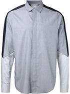 Wooyoungmi Contrast Shirt, Men's, Size: 44, Grey, Cotton