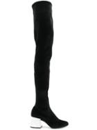 Mm6 Maison Margiela Thigh High Mirrored Heel Boots - Black
