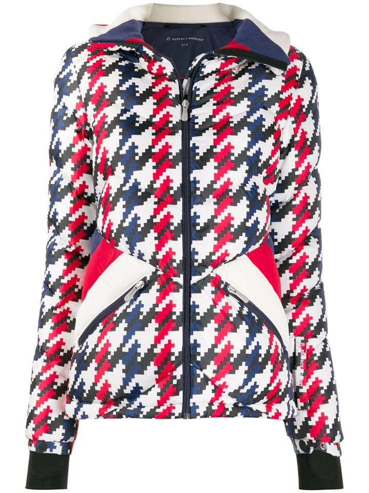 Perfect Moment Apres Duvet Houndstooth Jacket - Red