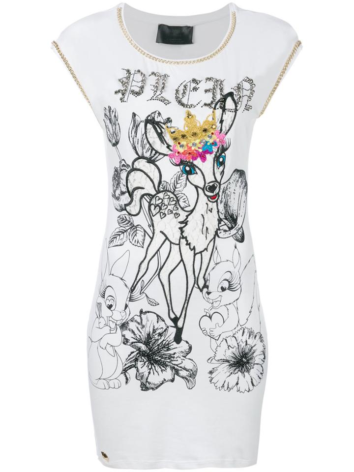 Philipp Plein Longline Bambi T-shirt - White