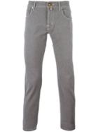 Jacob Cohen Jacquard Skinny Trousers, Men's, Size: 31, Nude/neutrals, Cotton/spandex/elastane