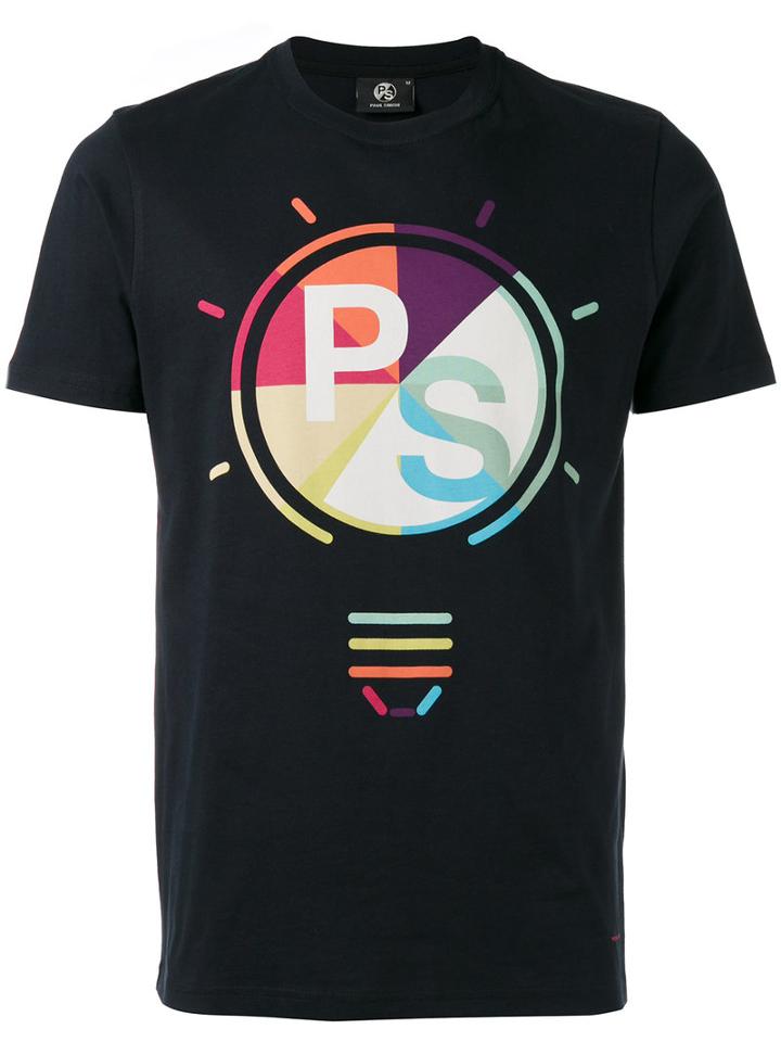 Ps By Paul Smith Logo Print T-shirt, Men's, Size: Large, Blue, Organic Cotton