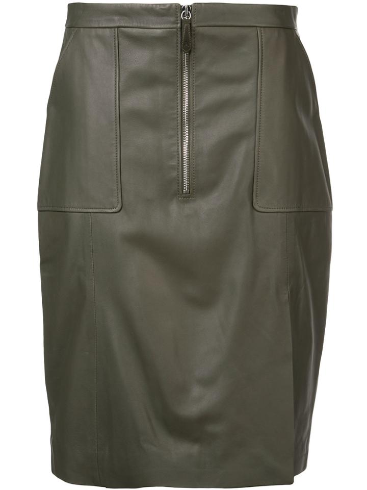 Altuzarra Exposed Zipper Fitted Skirt - Green
